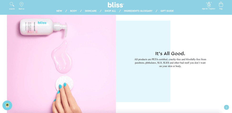 продажи в интернете - бренд bliss