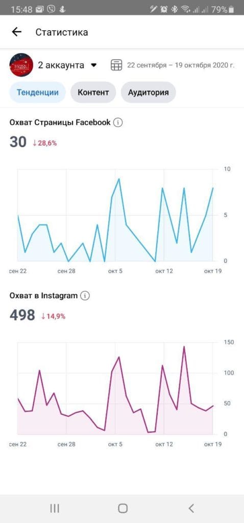 подробная статистика Facebook Business Suite