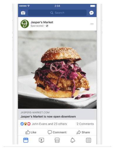 Места размещения Моментальные статьи на Facebook